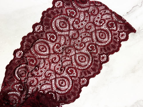 Maroon Lace Trims Variety Trim Scrap Pack Scrap Bundle Pack 18 Pieces SPK00172